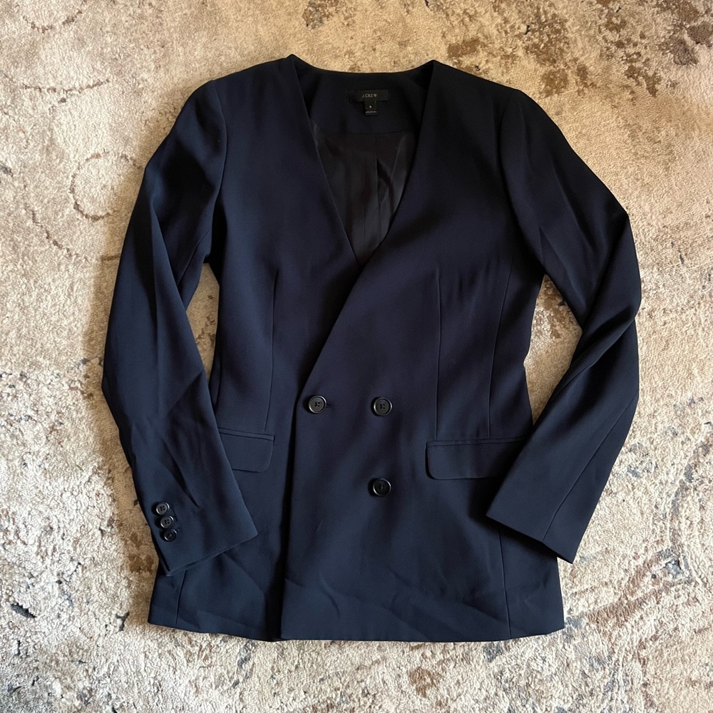 J. Crew collarless blazer